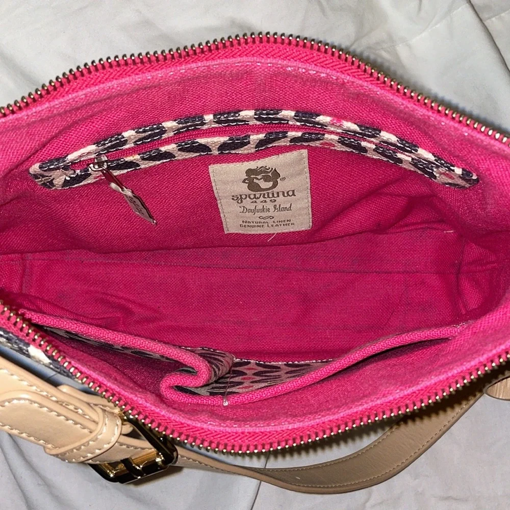 Spartina 449 Maritime Piper Dixie Hobo Bag Leather Linen